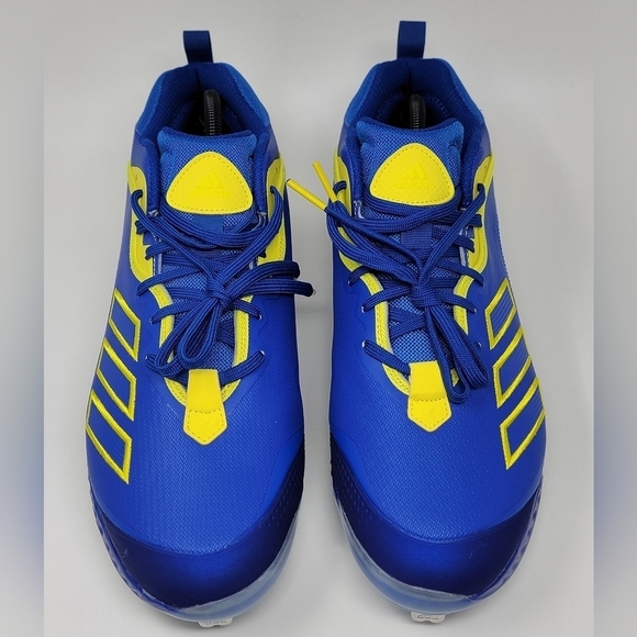 Adidas Bounce Baseball Metal Cleats GZ0451 Men\'s Size 14 Blue/Yellow New main image 5